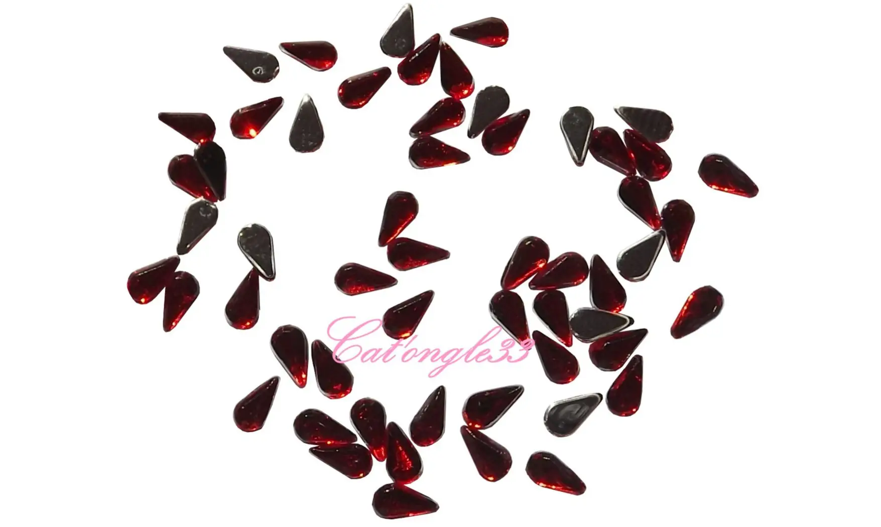 Strass goutte rouge