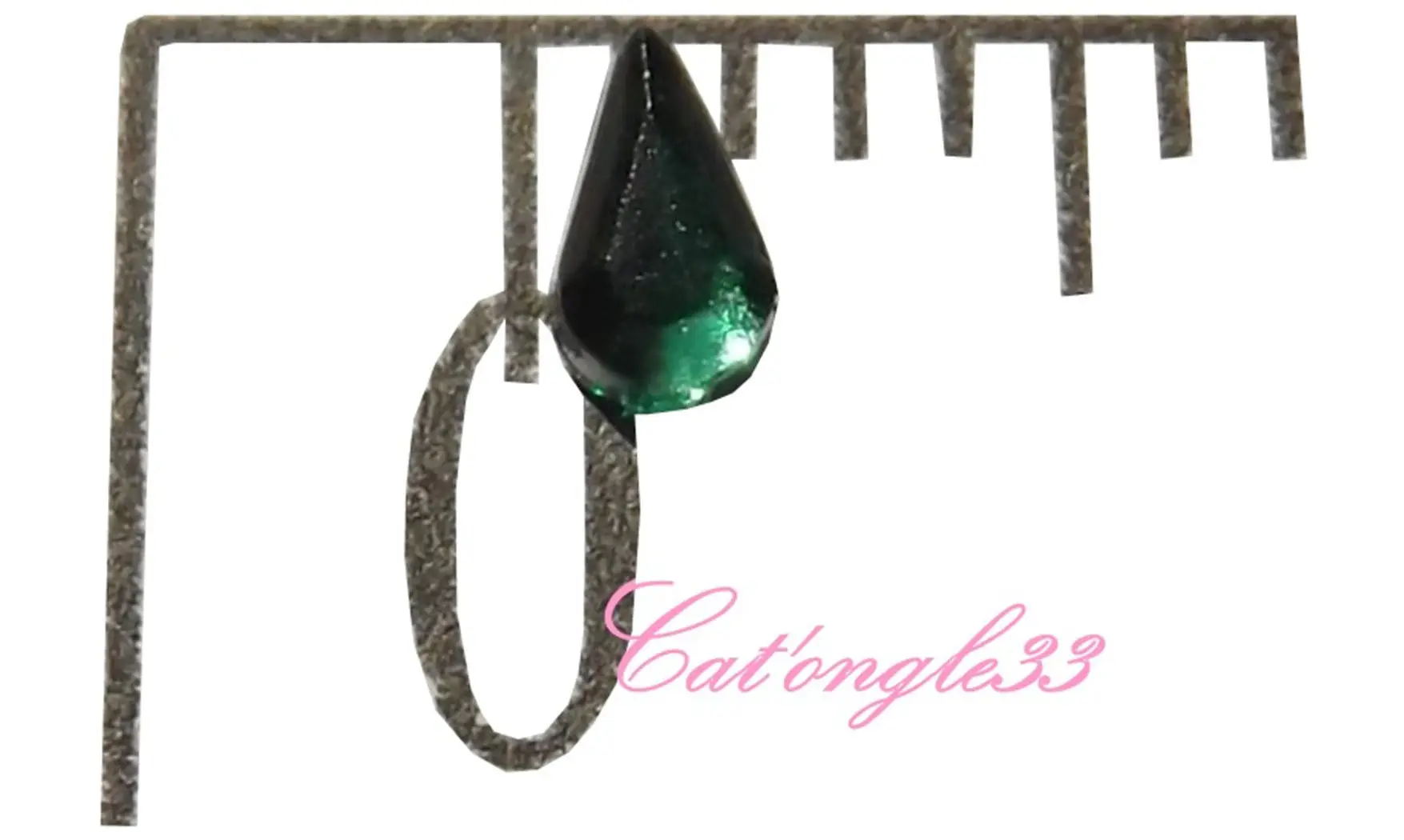 Strass goutte vert sapin
