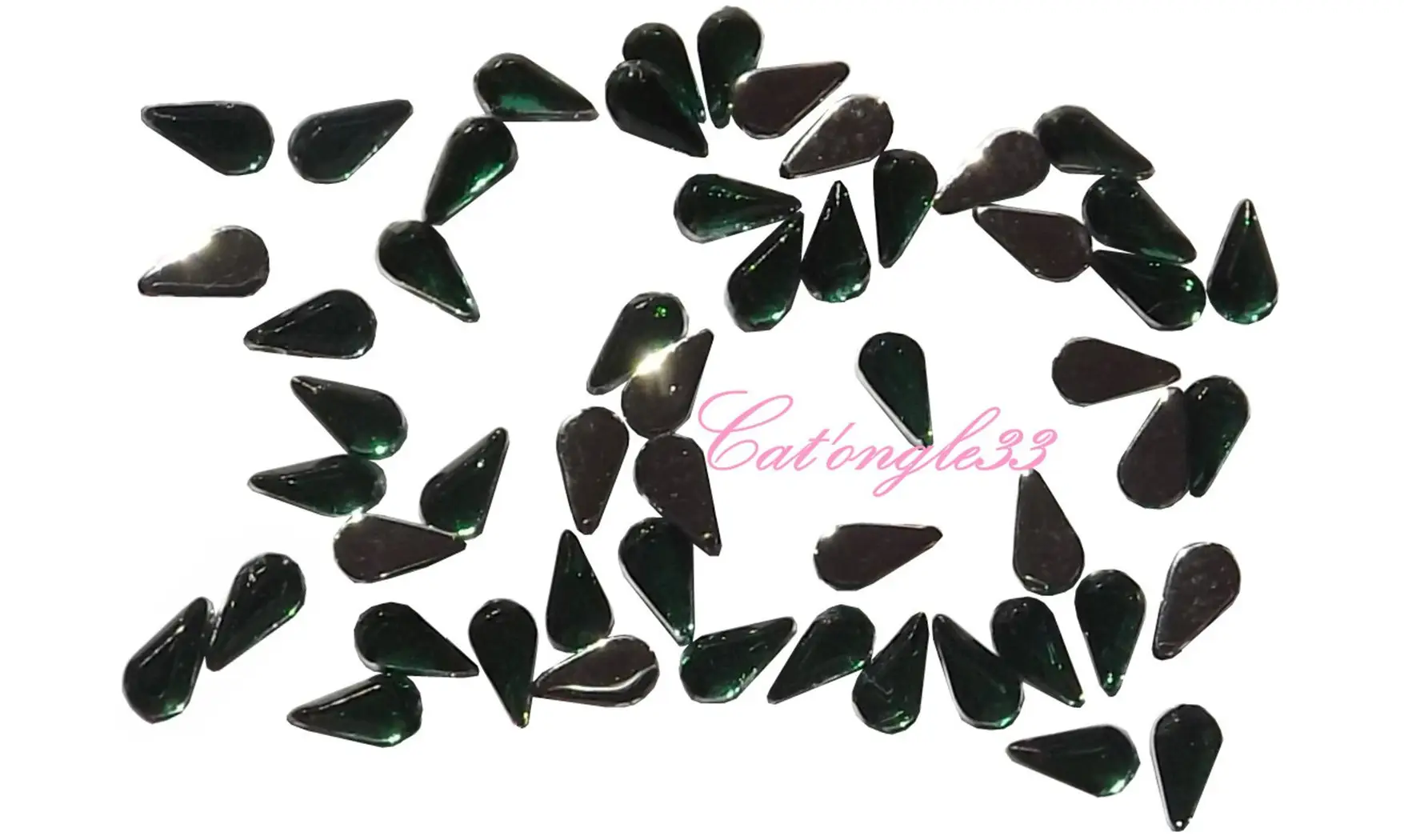 Strass goutte vert sapin