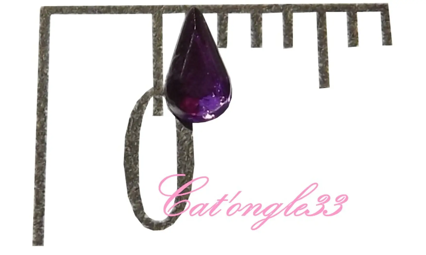 Strass goutte violet
