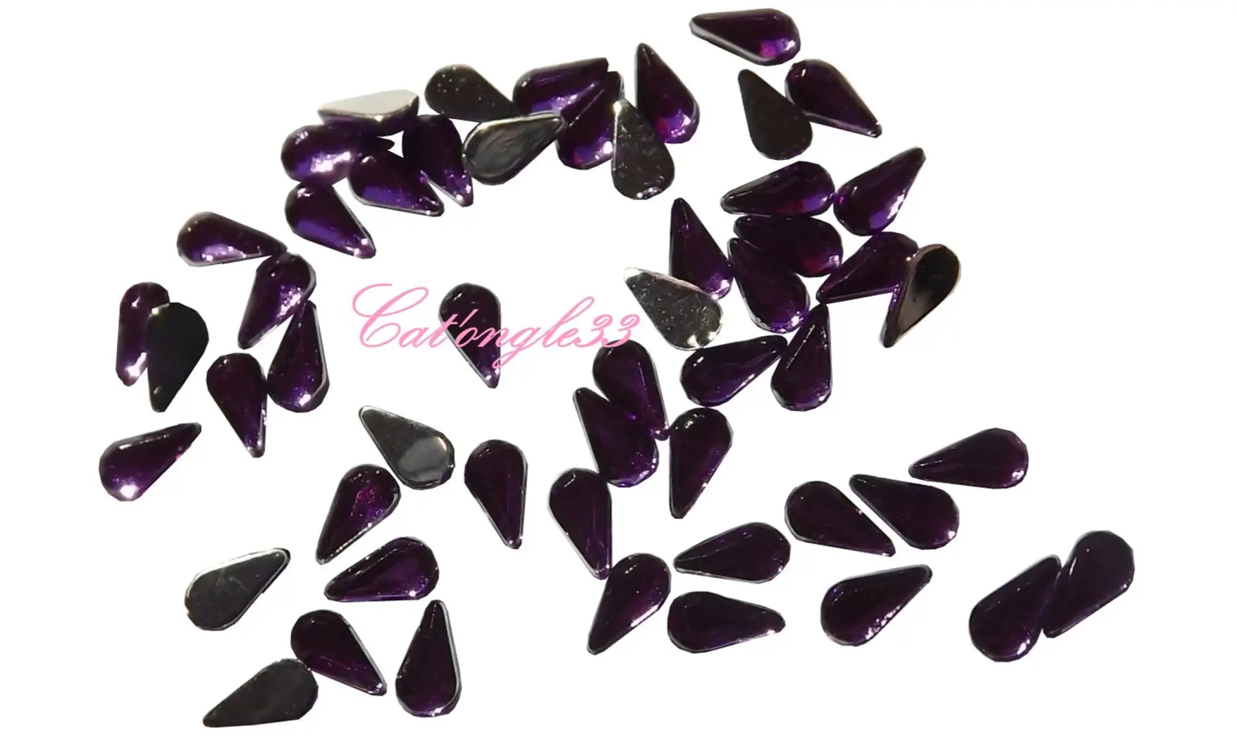 Strass goutte violet