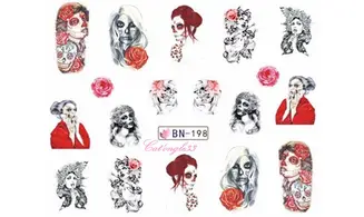 Water decal Halloween femme rose BN-198