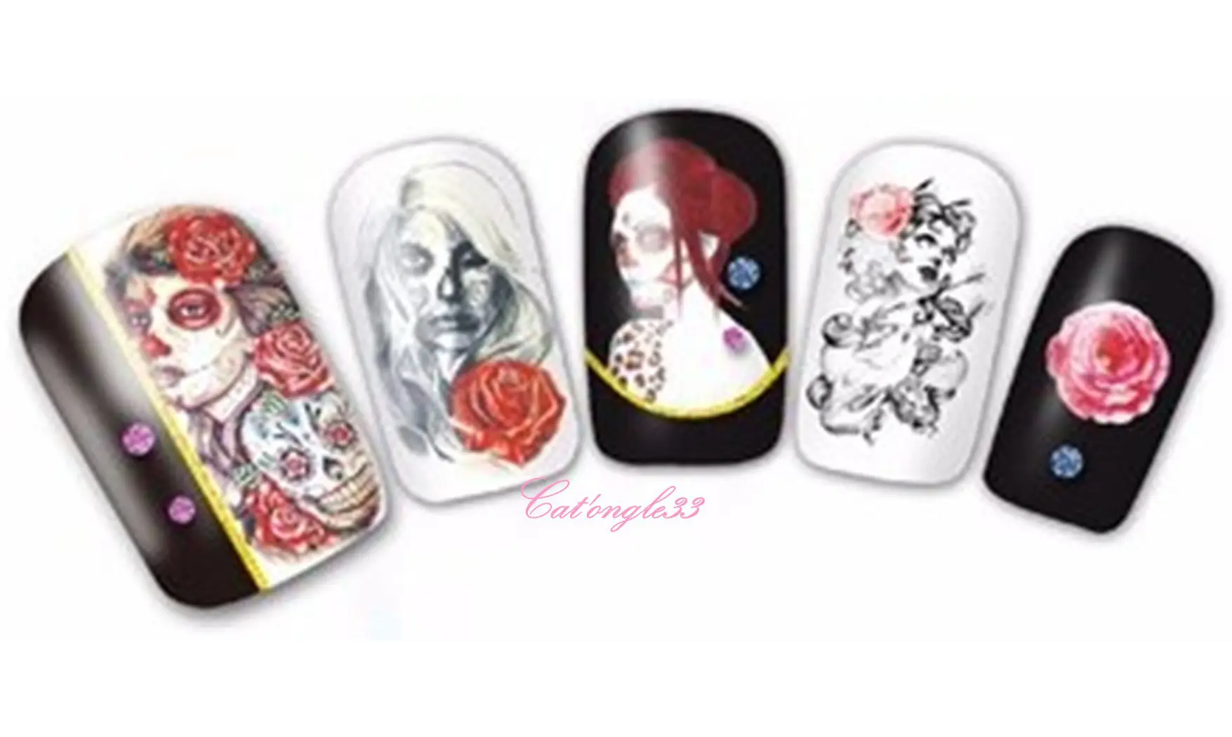 Water decal Halloween femme rose BN-198