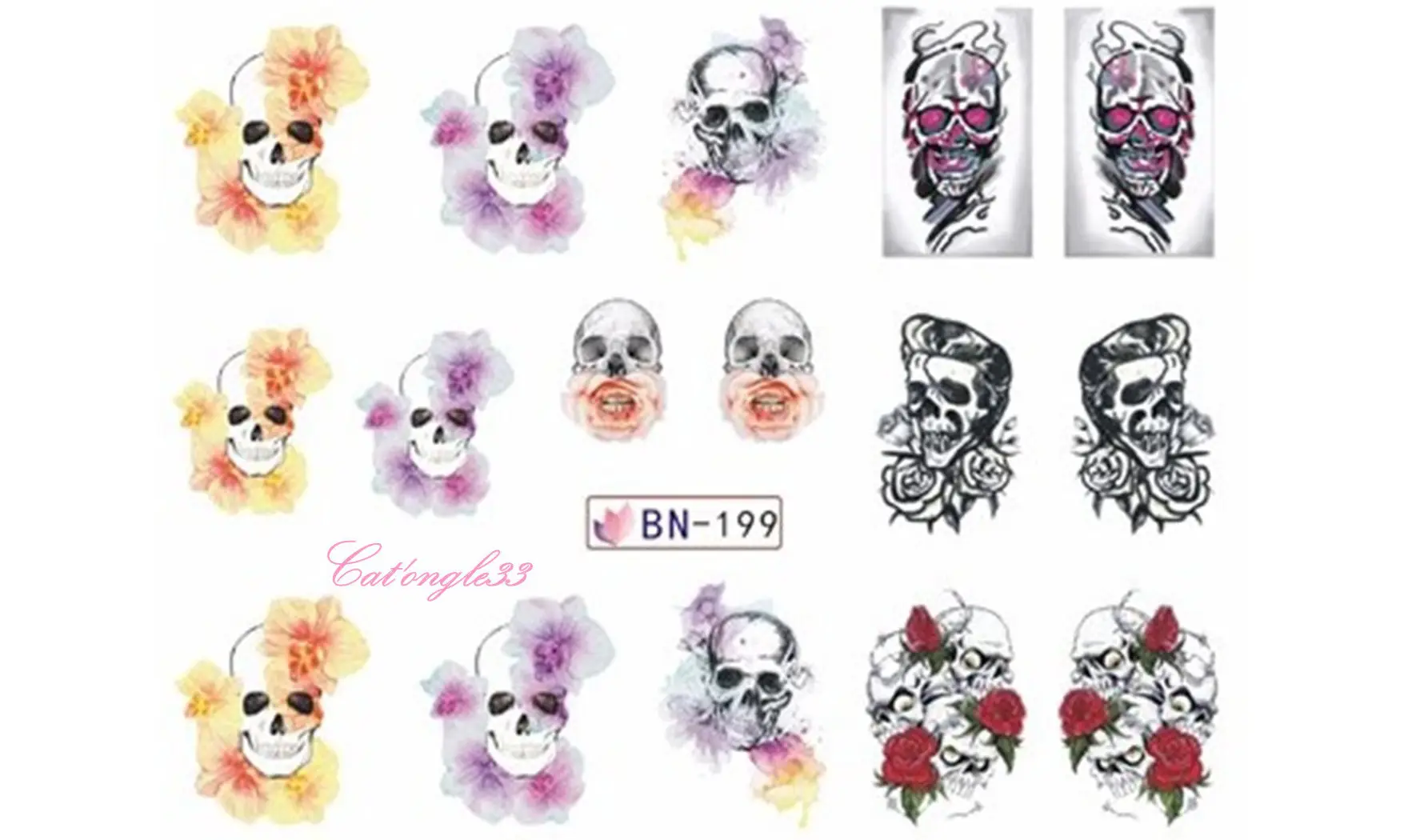 Water decal Halloween tête de mortBN-199