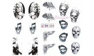 Water decal Halloween tête de mortBN-204