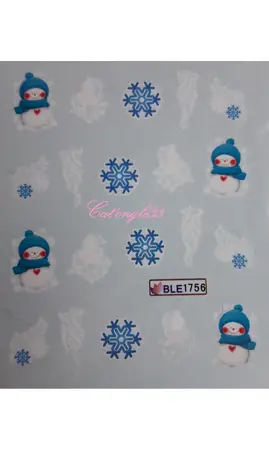 Water décal Noël BLE1756 bonhomme neige
