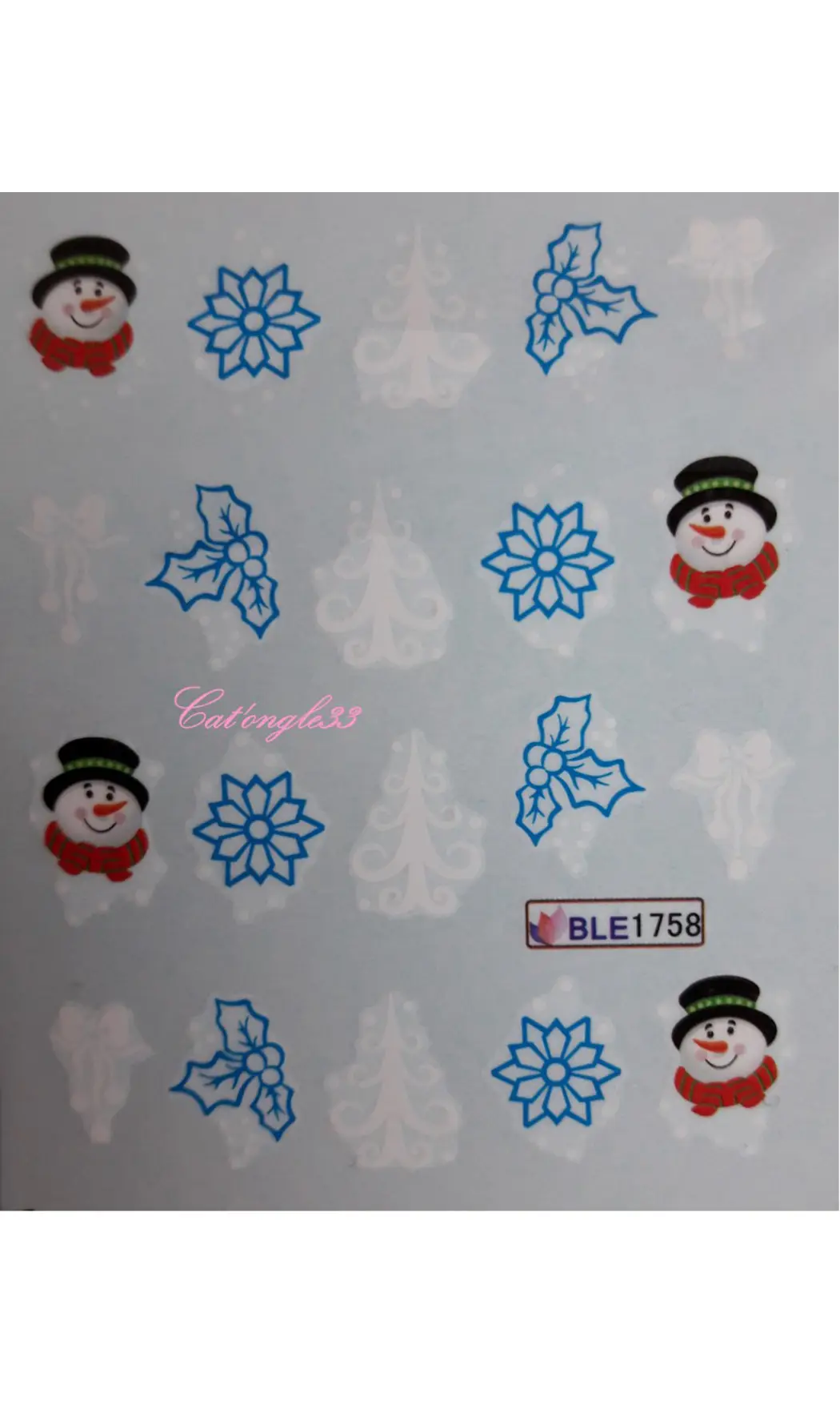Water décal Noël BLE1758 bonhomme neige