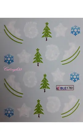 Water décal Noël BLE1761 sapin renne
