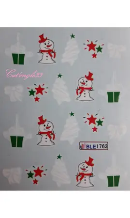 Water décal Noël BLE1763 bonhomme neige