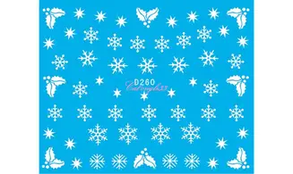 Water décal Noël D260 blanc flocon houx