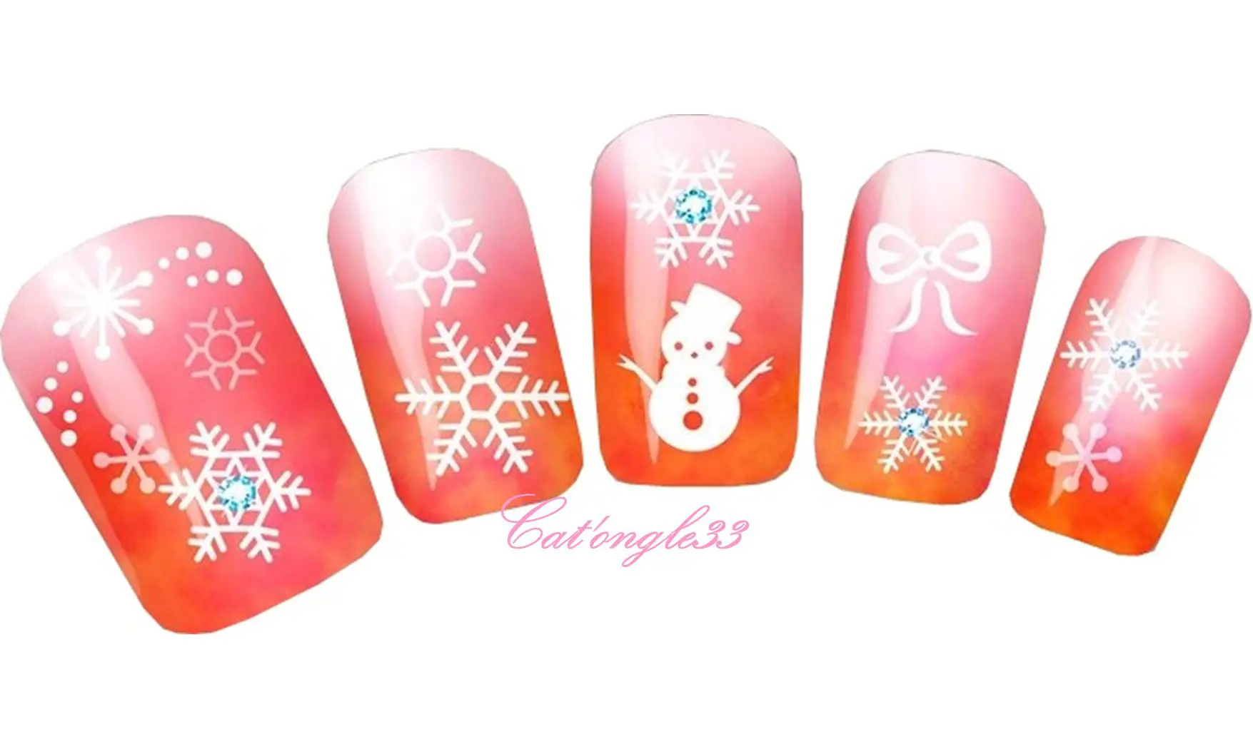 Water décal Noël D261 bonhomme de neige