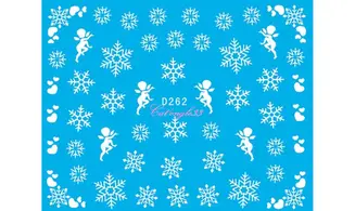 Water décal Noël D262 flocon ange coeur