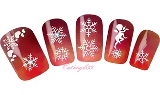 Water décal Noël D262 flocon ange coeur