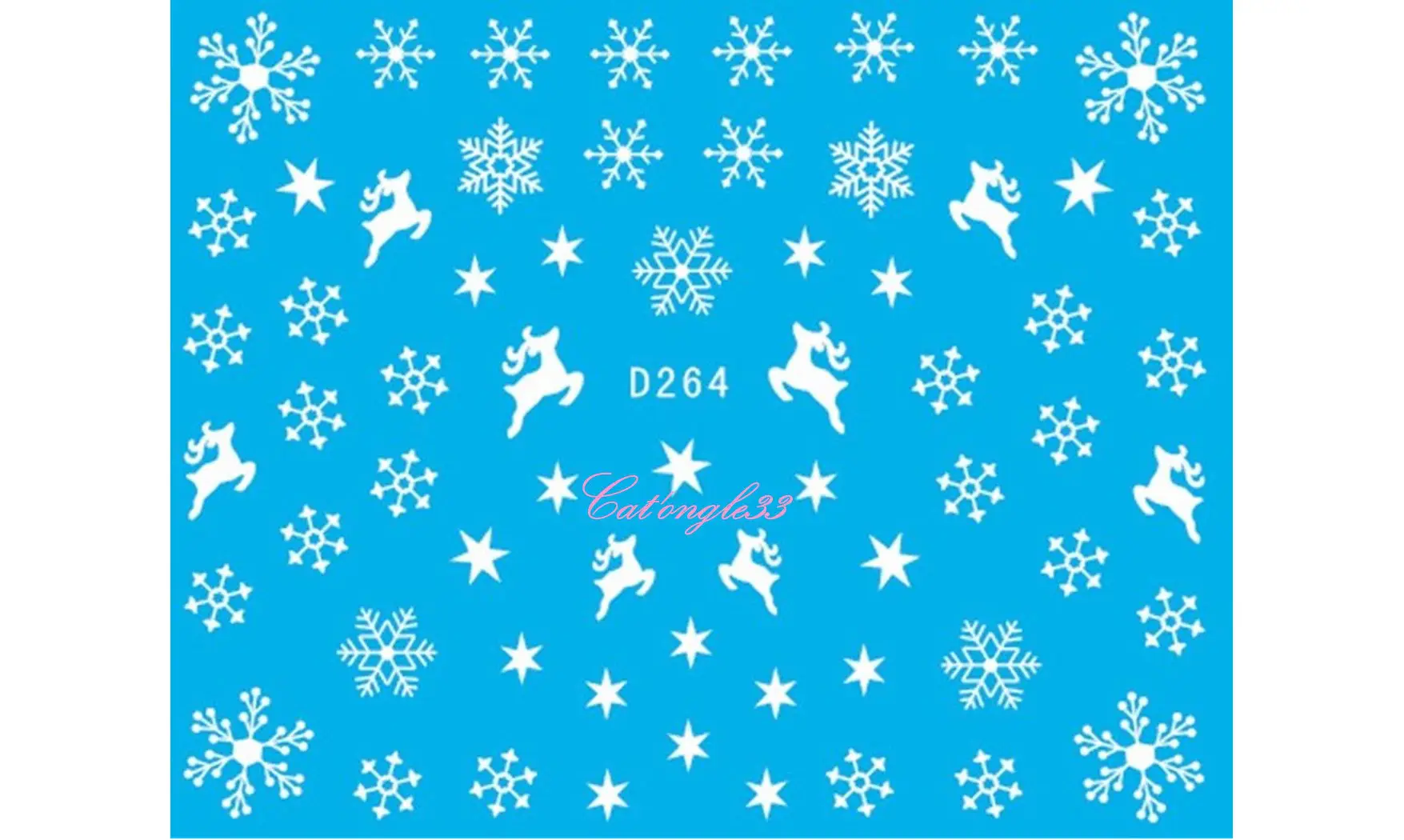 Water décal Noël D264 flocon renne