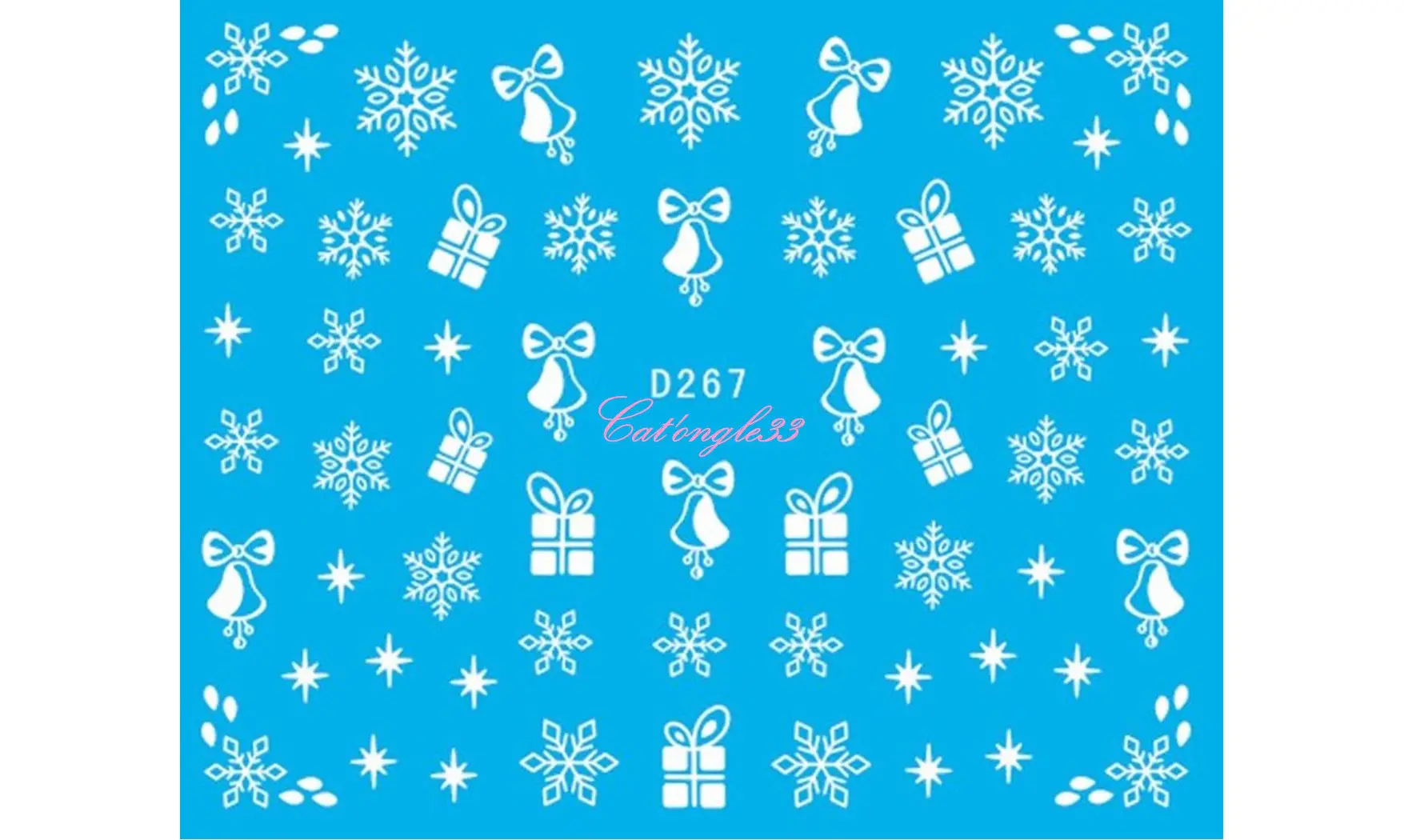 Water décal Noël D267 flocon cadeau