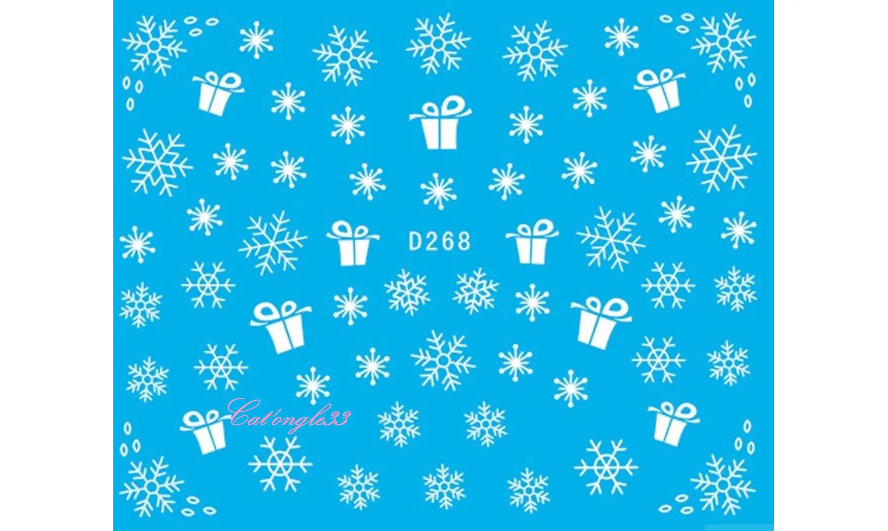 Water décal Noël D268 flocon cadeau
