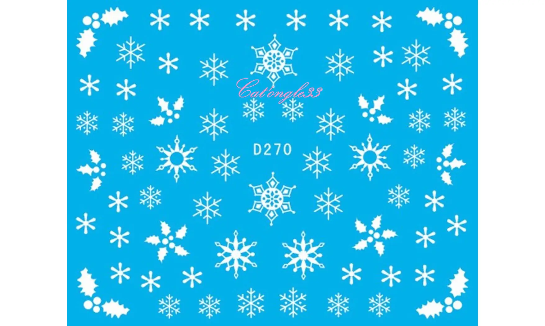 Water décal Noël D270 flocon houx
