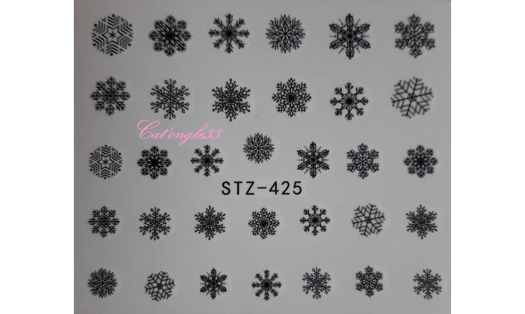 Water décal Noël STZ-425 flocon noir