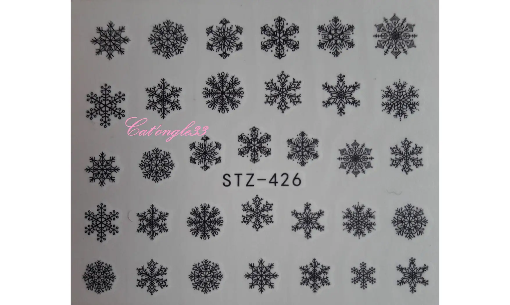 Water décal Noël STZ-426 flocon noir
