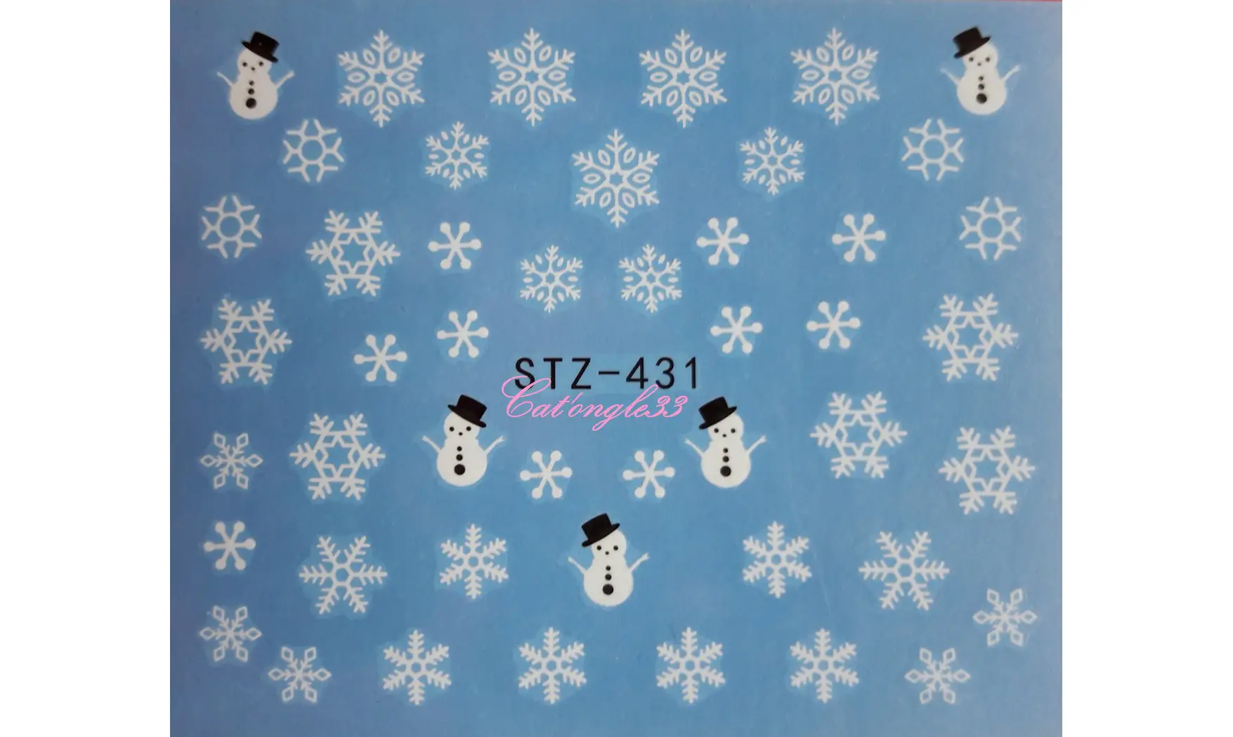 Water décal Noël STZ-431 flocon blanc