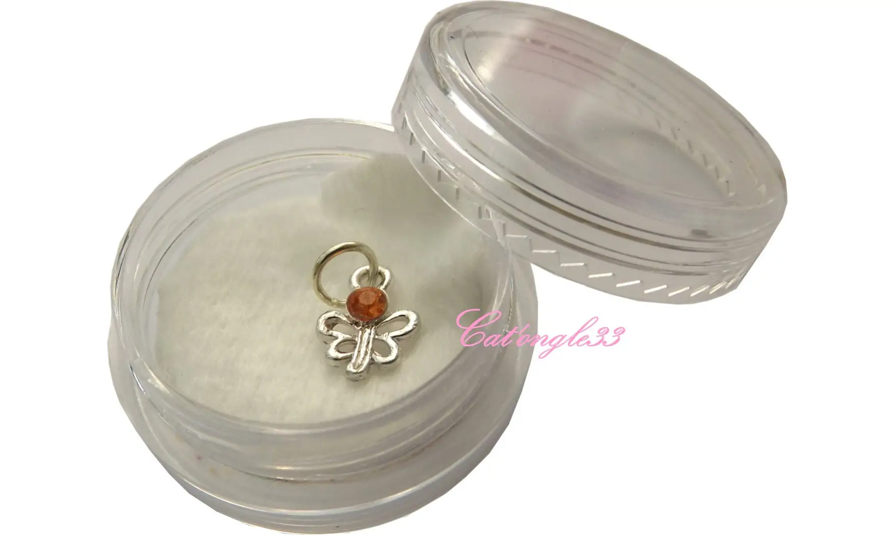 Piercing papillon jaune orangé nail art