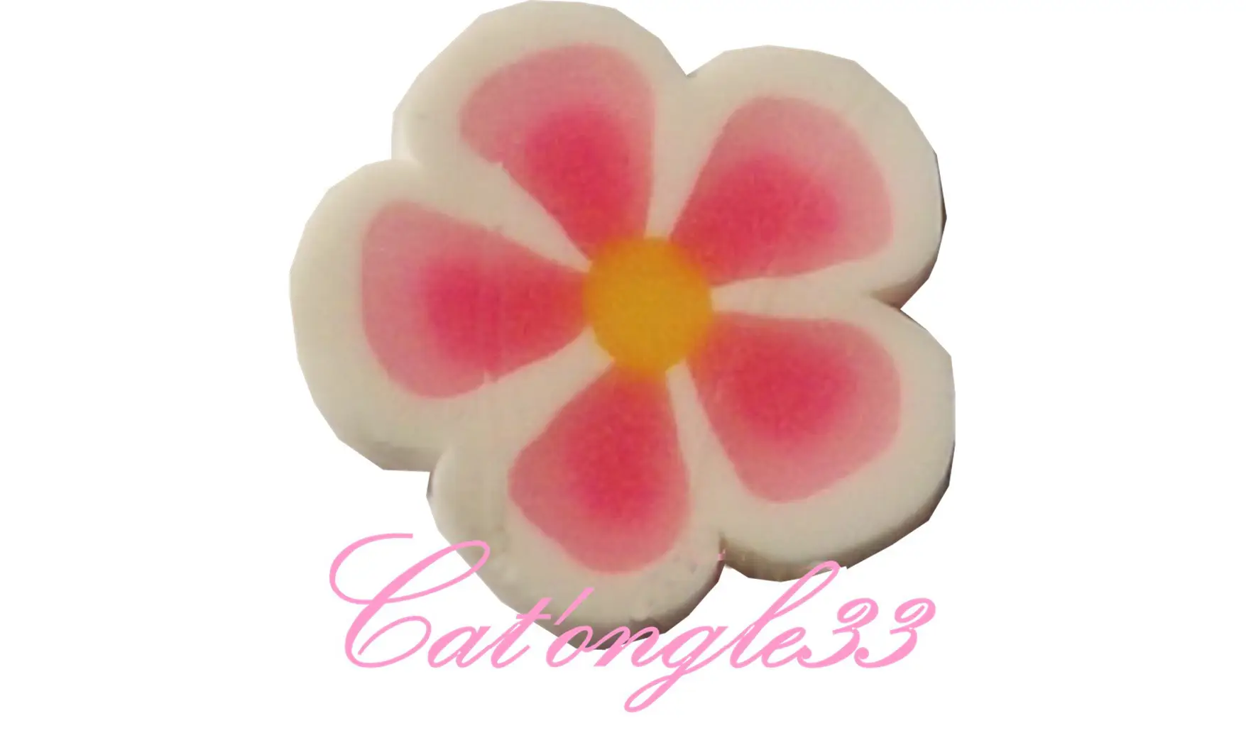 Sachet de fimo fleurs blanche rose