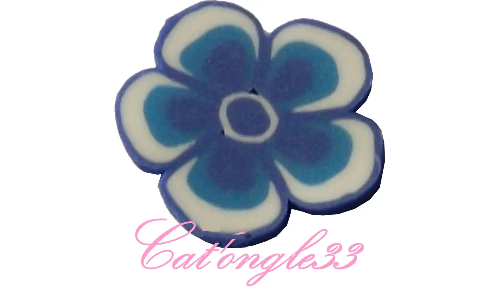 Baton fimo fleur bleu
