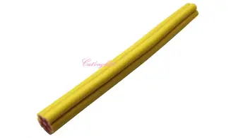 Baton fimo fleur jaune bordeaux