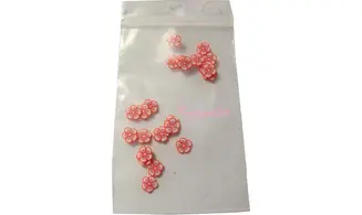 Sachet de fimo fleur rouge pétale 3 trai
