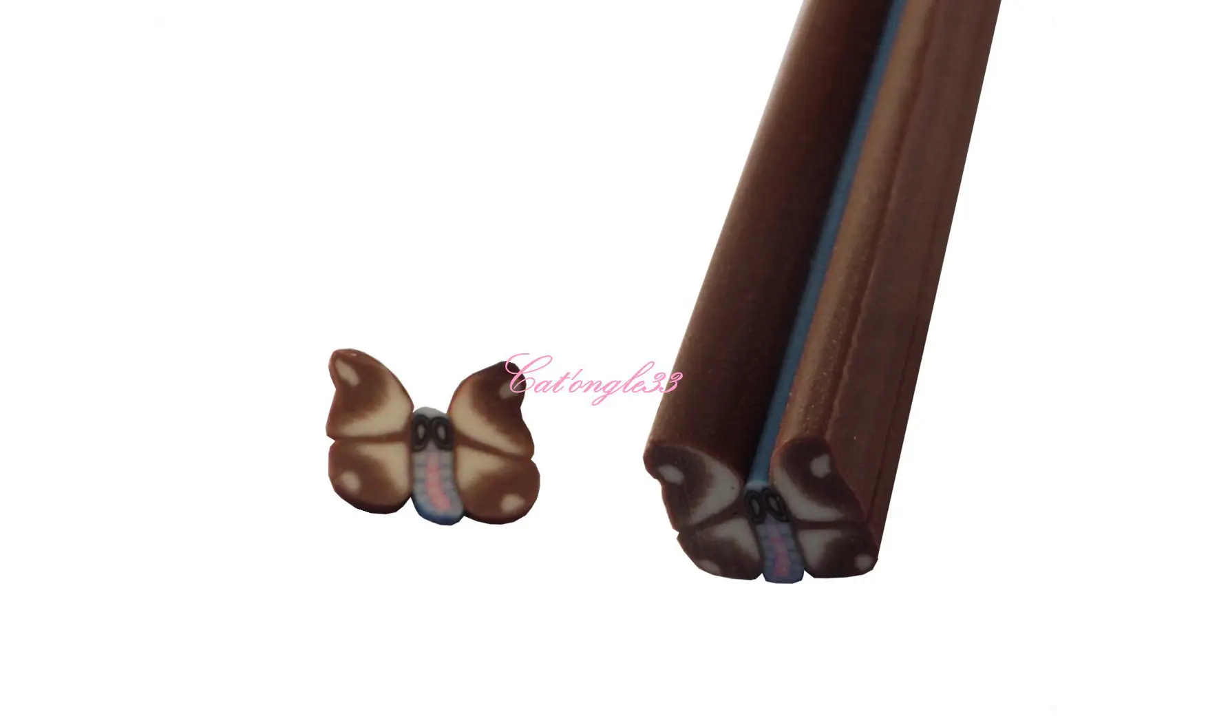 Baton fimo papillon marron
