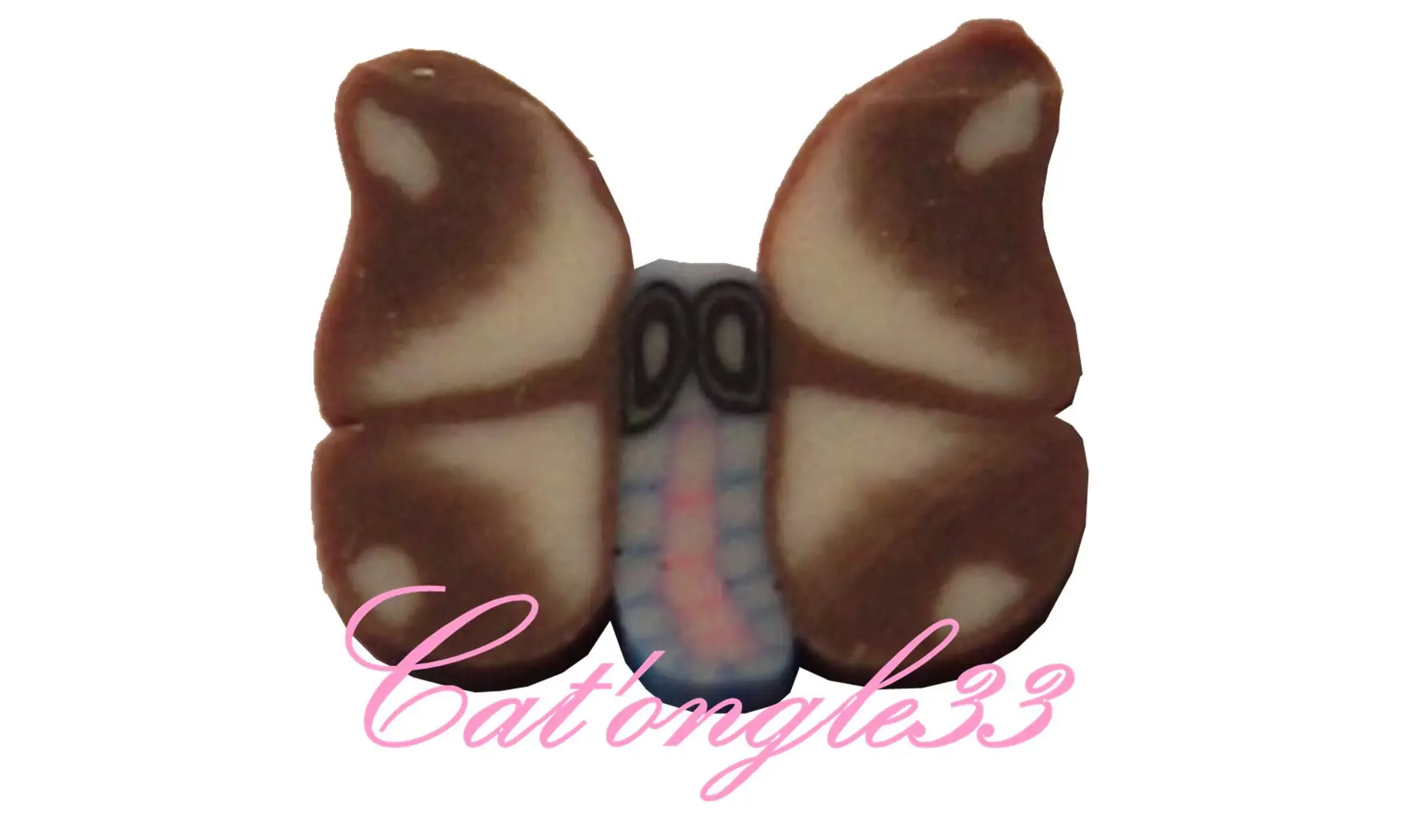 Baton fimo papillon marron