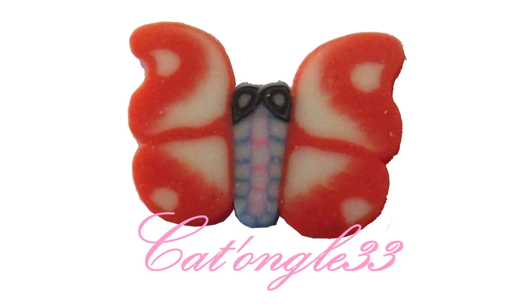 Baton fimo papillon rouge