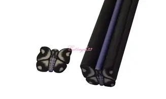 Baton fimo papillon noir