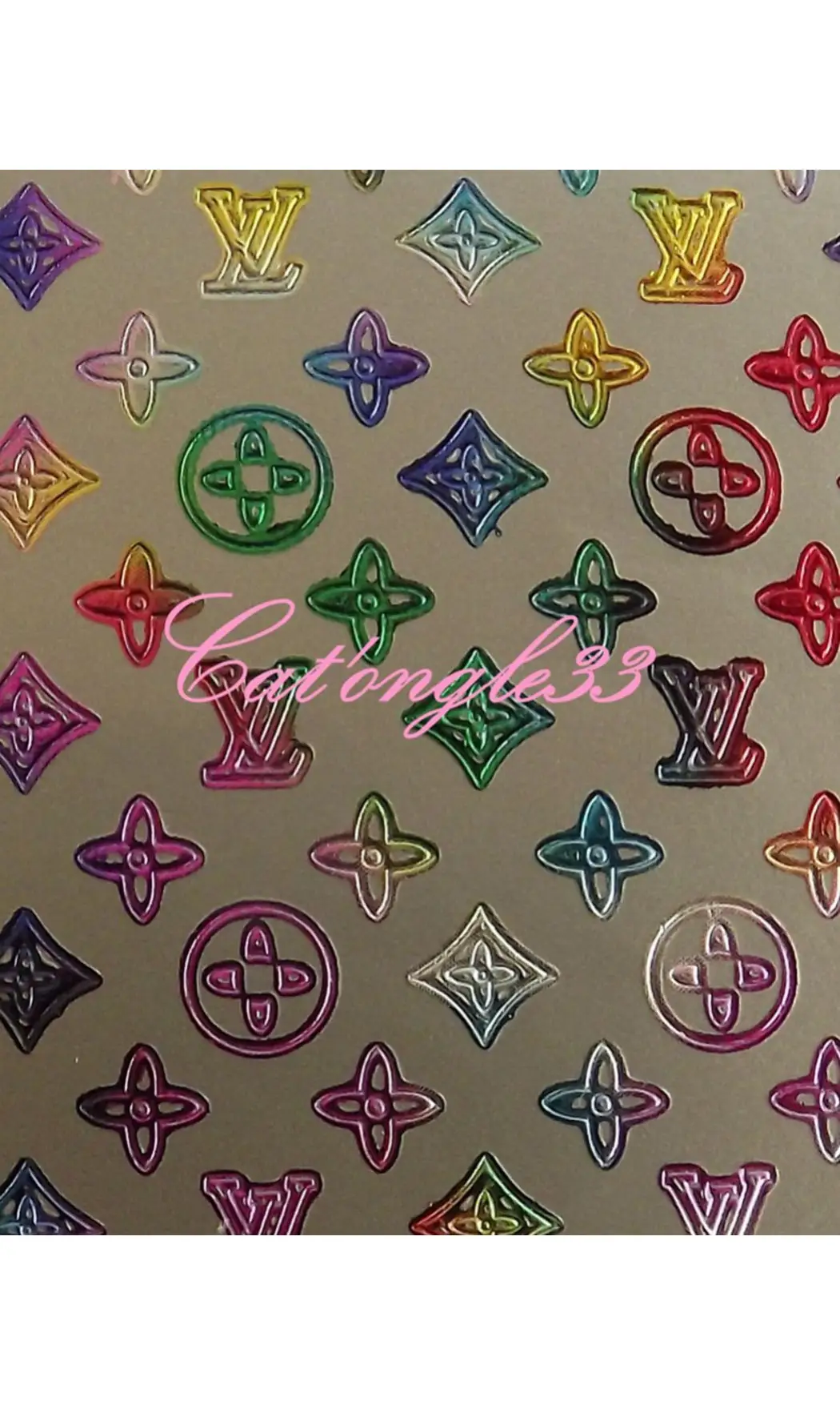 Stickers peel off LV
