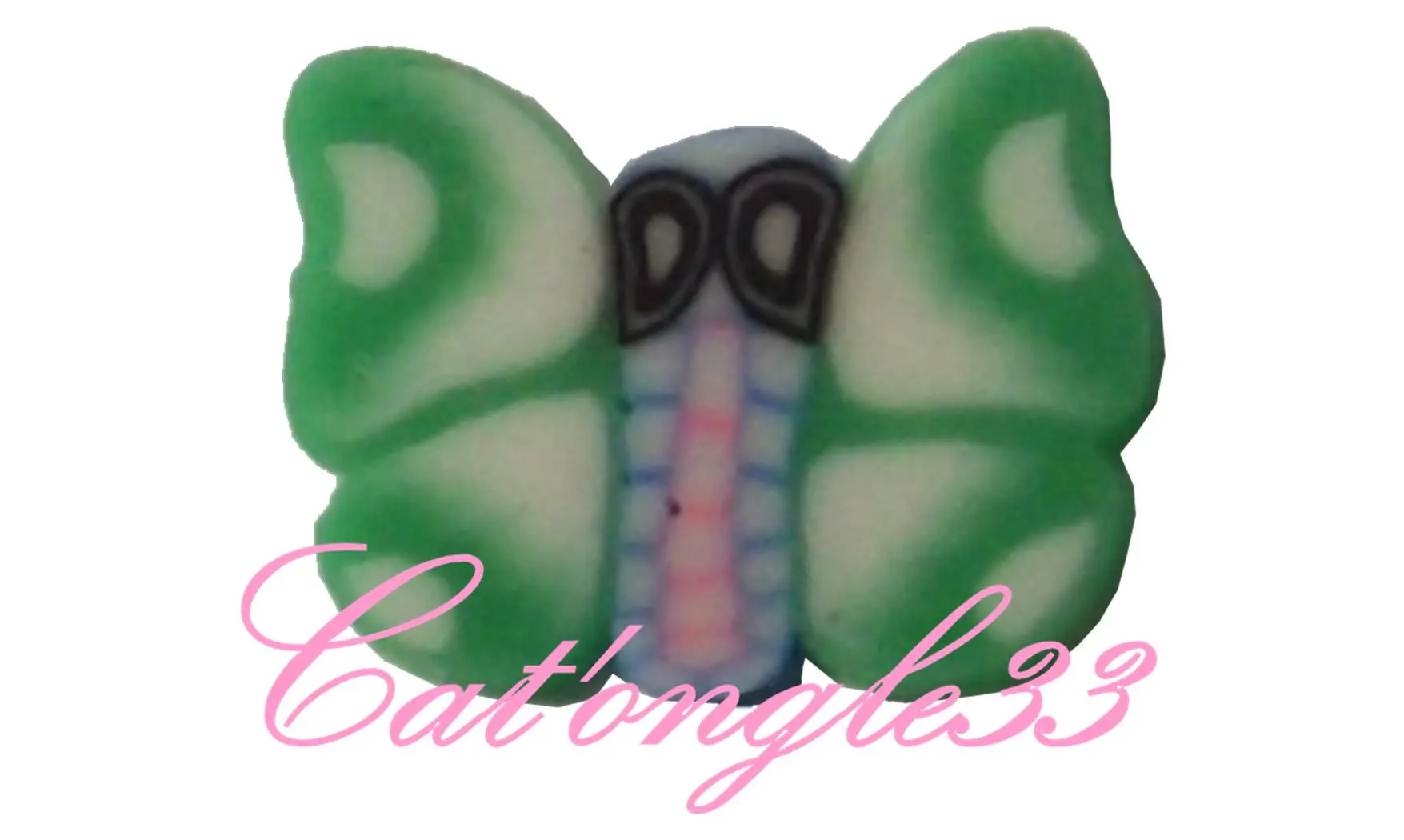 Baton fimo papillon vert