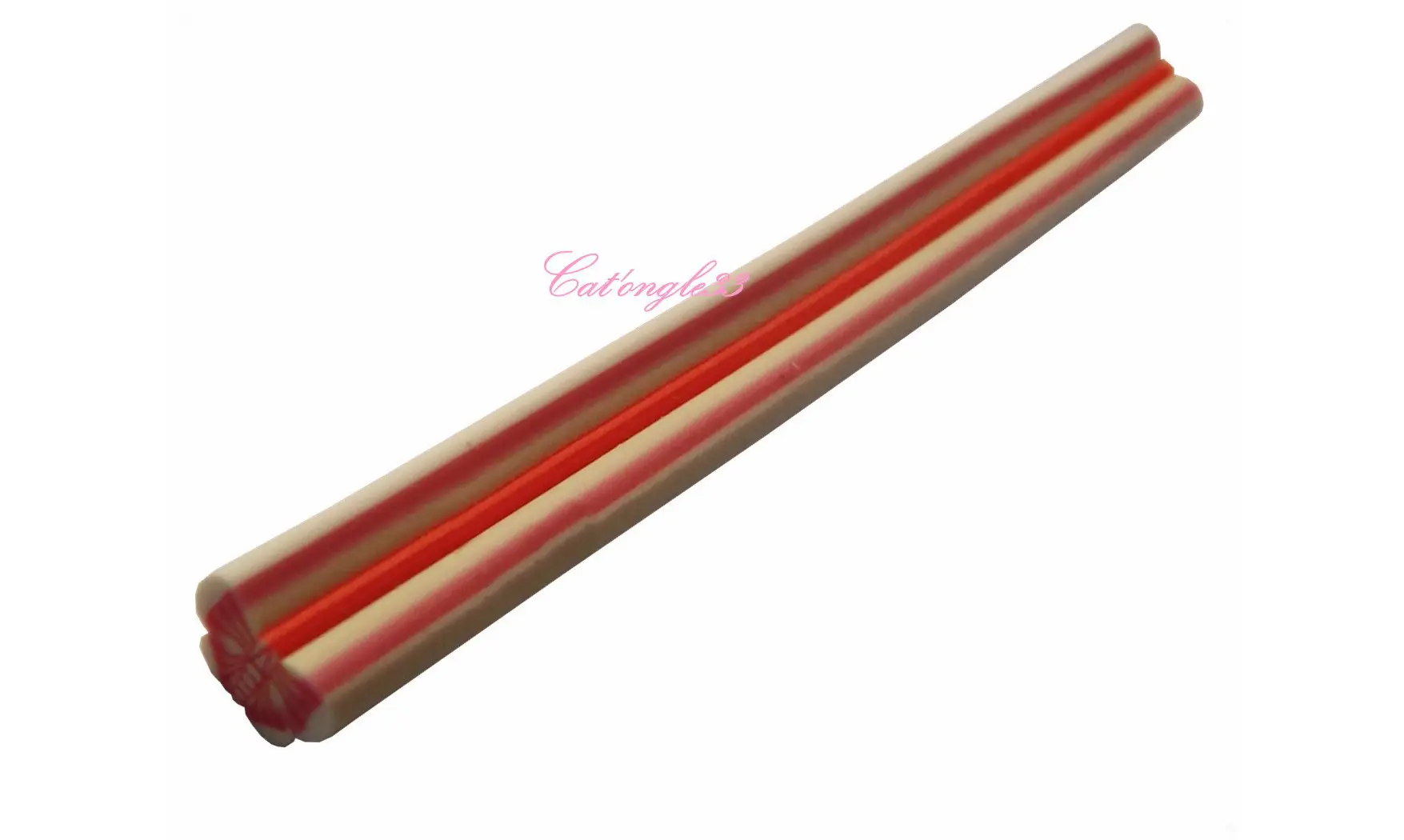 Baton fimo papillon blanc rouge