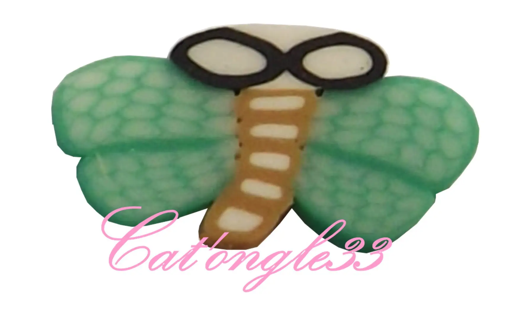 Baton fimo libellule verte