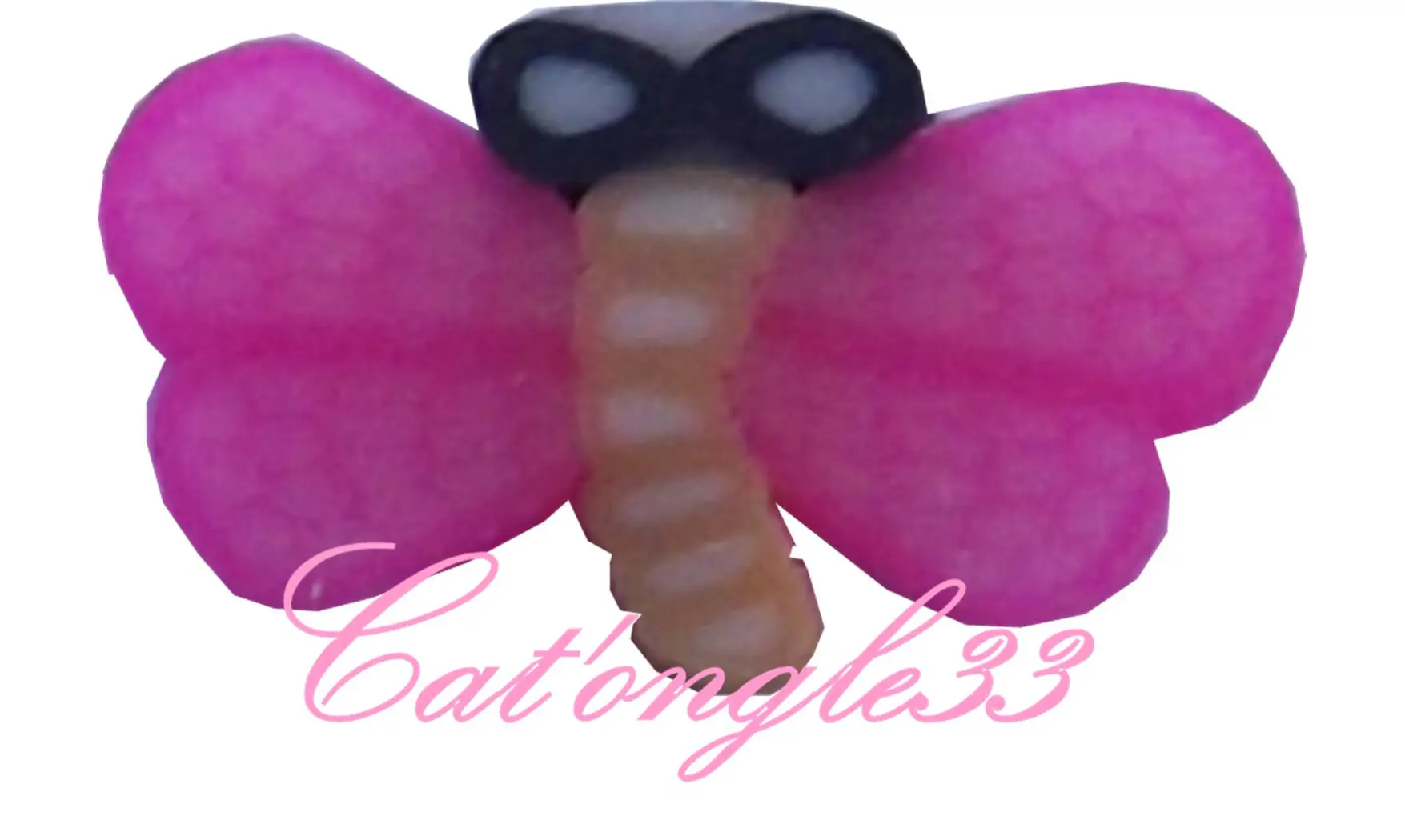 Baton fimo libellule rose