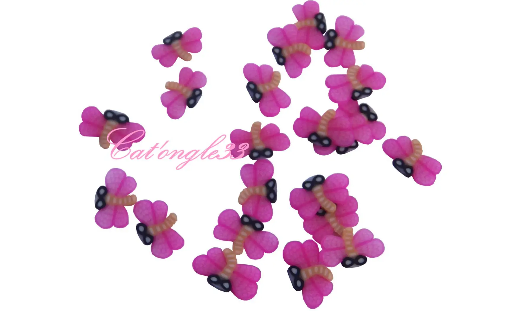 Sachet de fimo libellule rose
