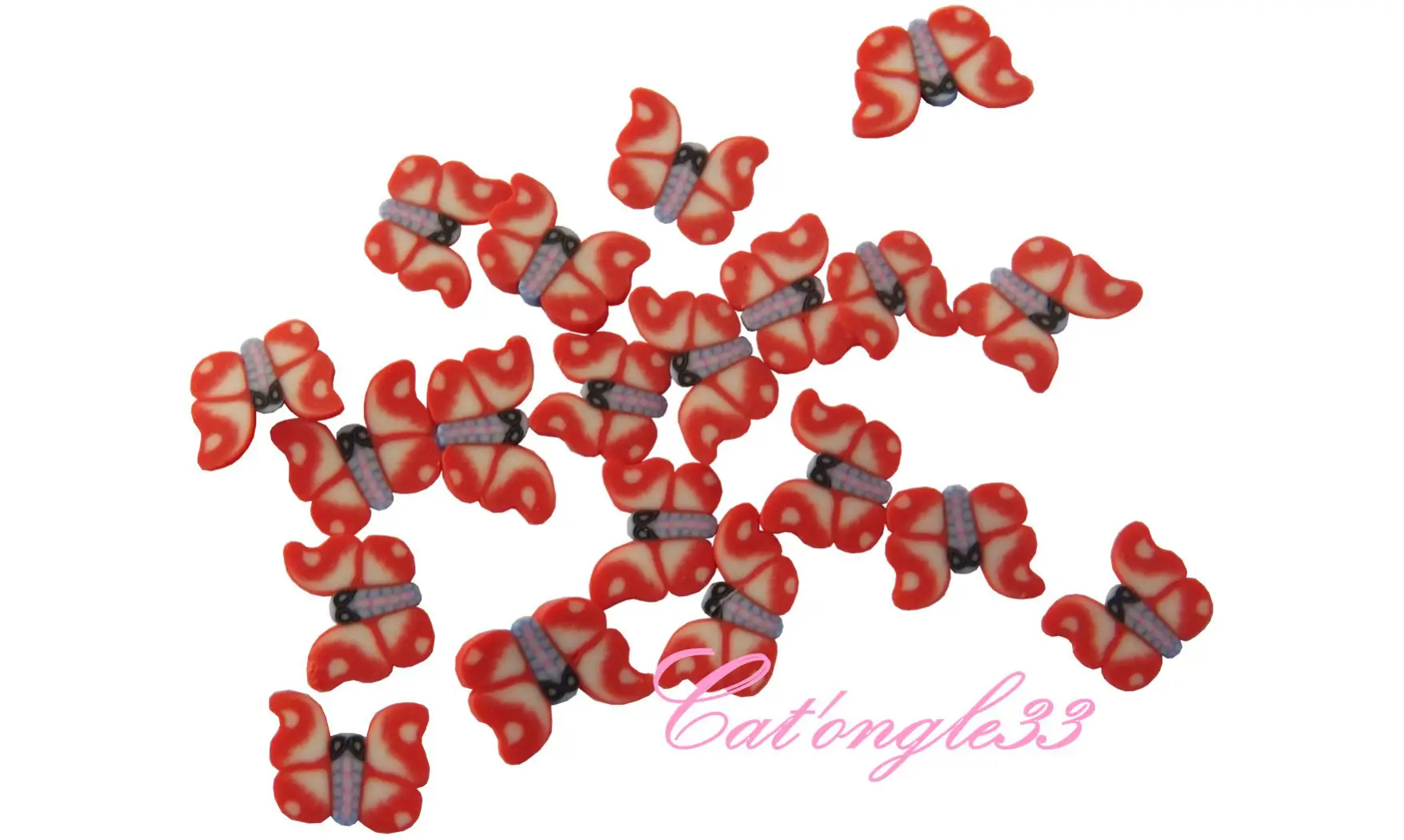 Sachet de fimo papillon rouge