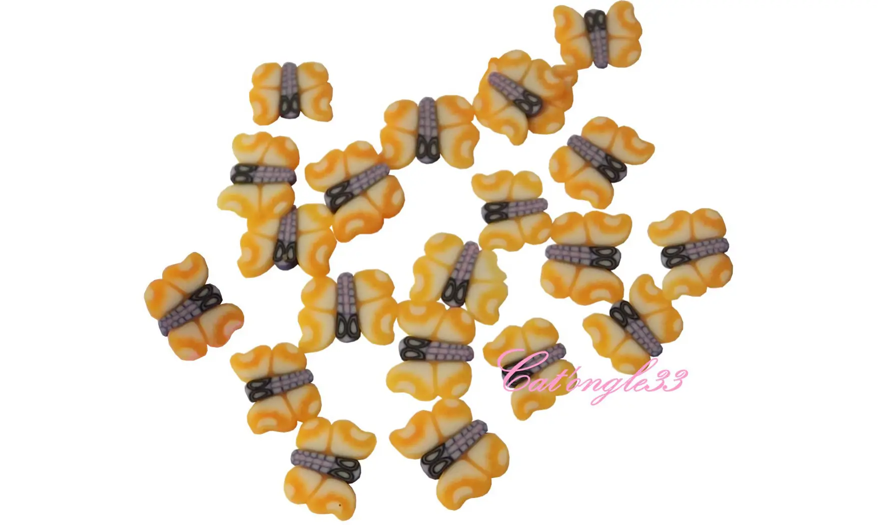 Sachet de fimo papillon orange