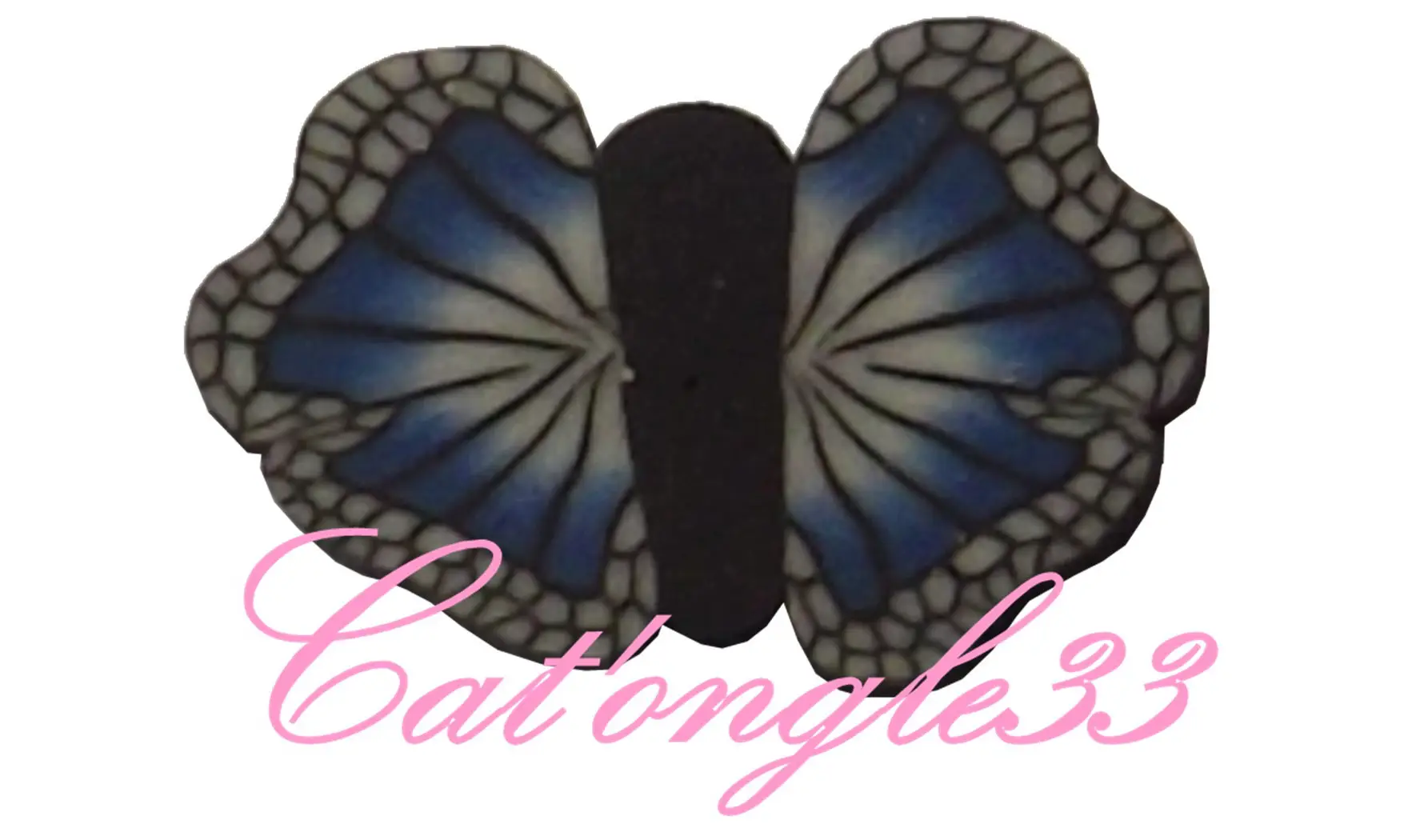 Sachet de fimo papillon noir, gris, bleu