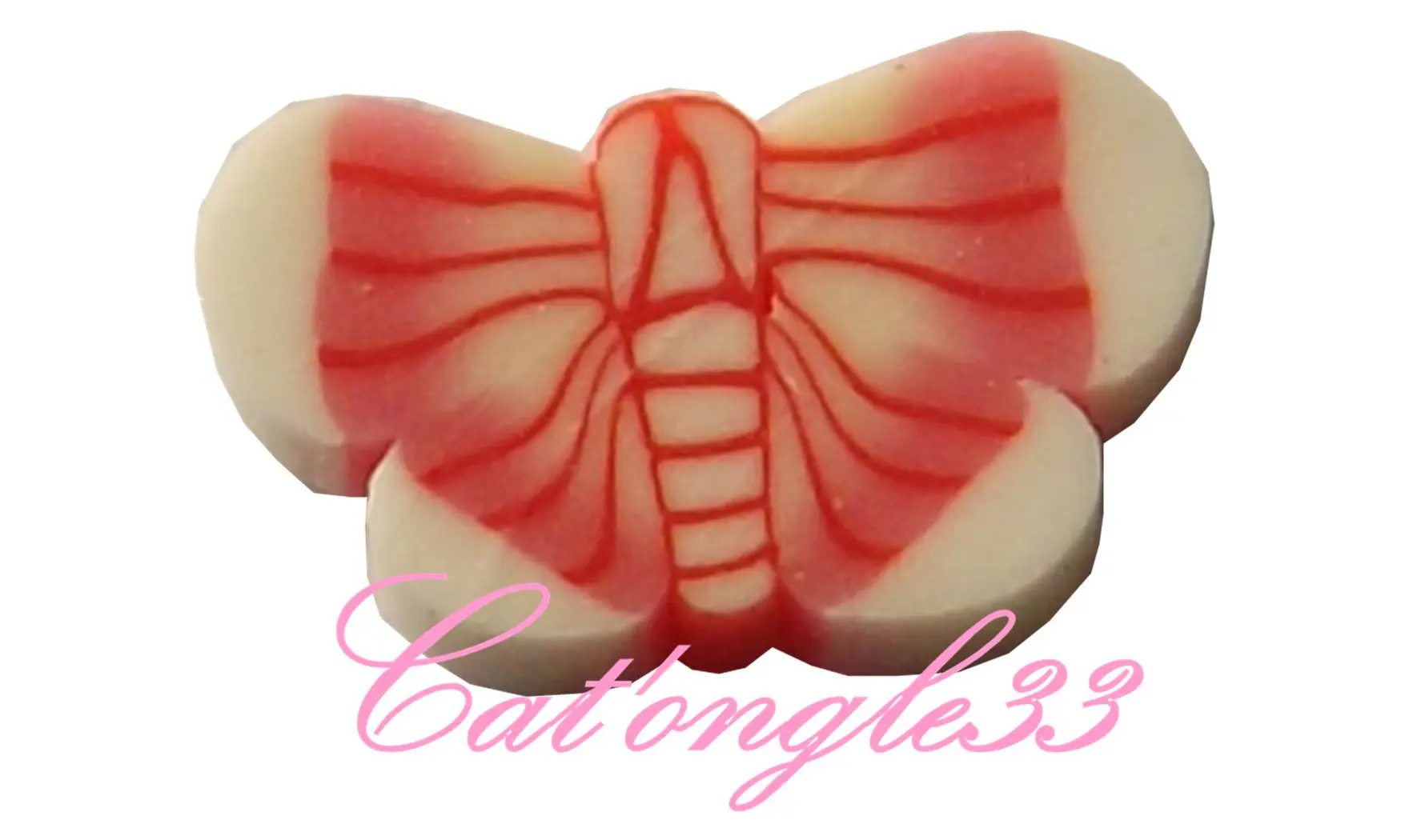Sachet de fimo papillon blanc, rouge