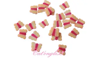 Sachet de fimo papillon blanc point jaun