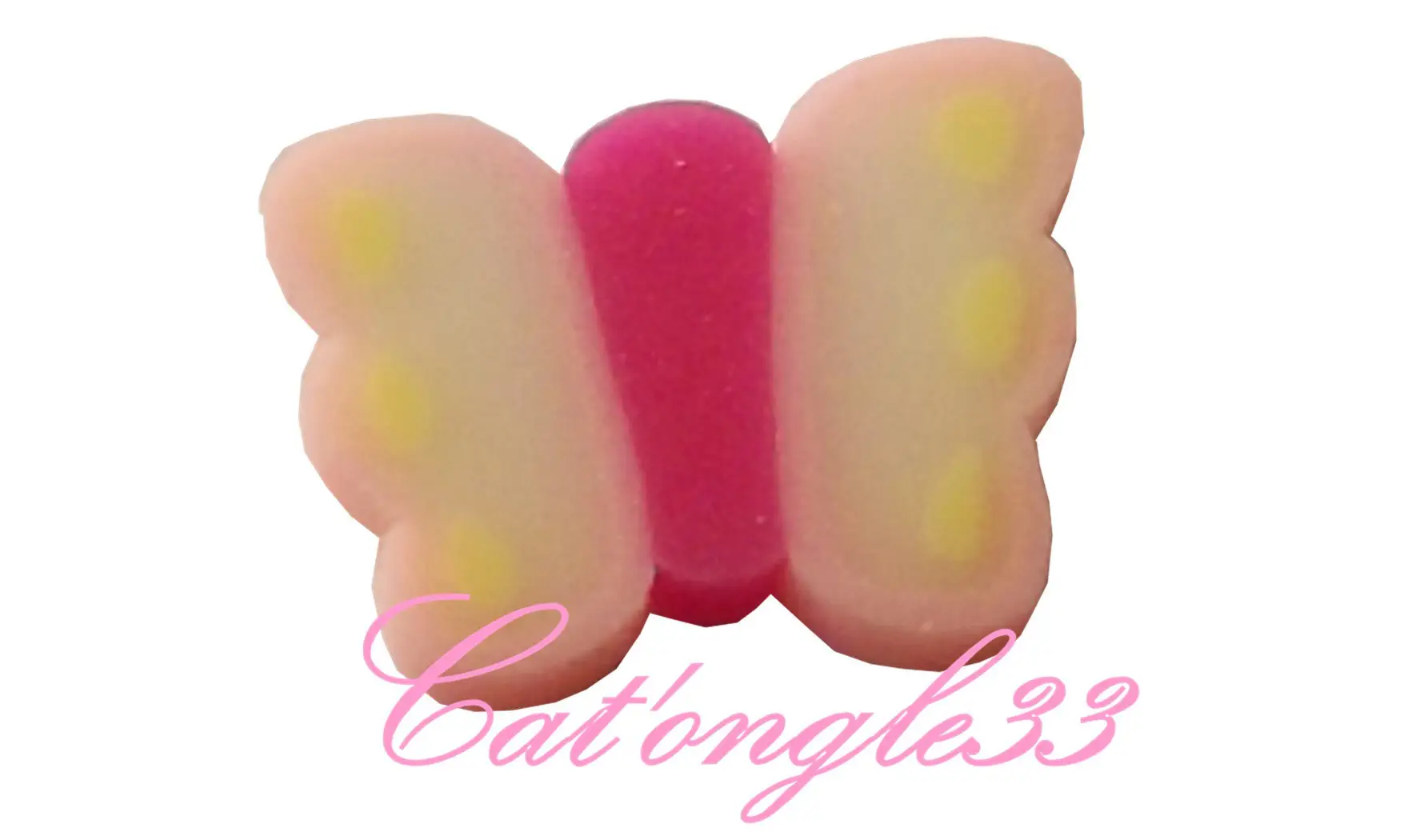 Sachet de fimo papillon blanc point jaun