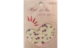 Water décal Fleurs papillons violet T112