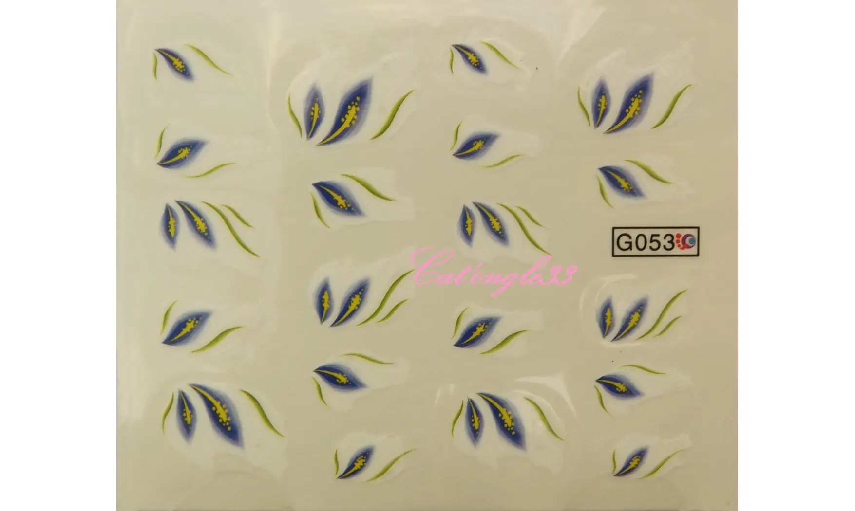 Water décal Fleurs bleu G053