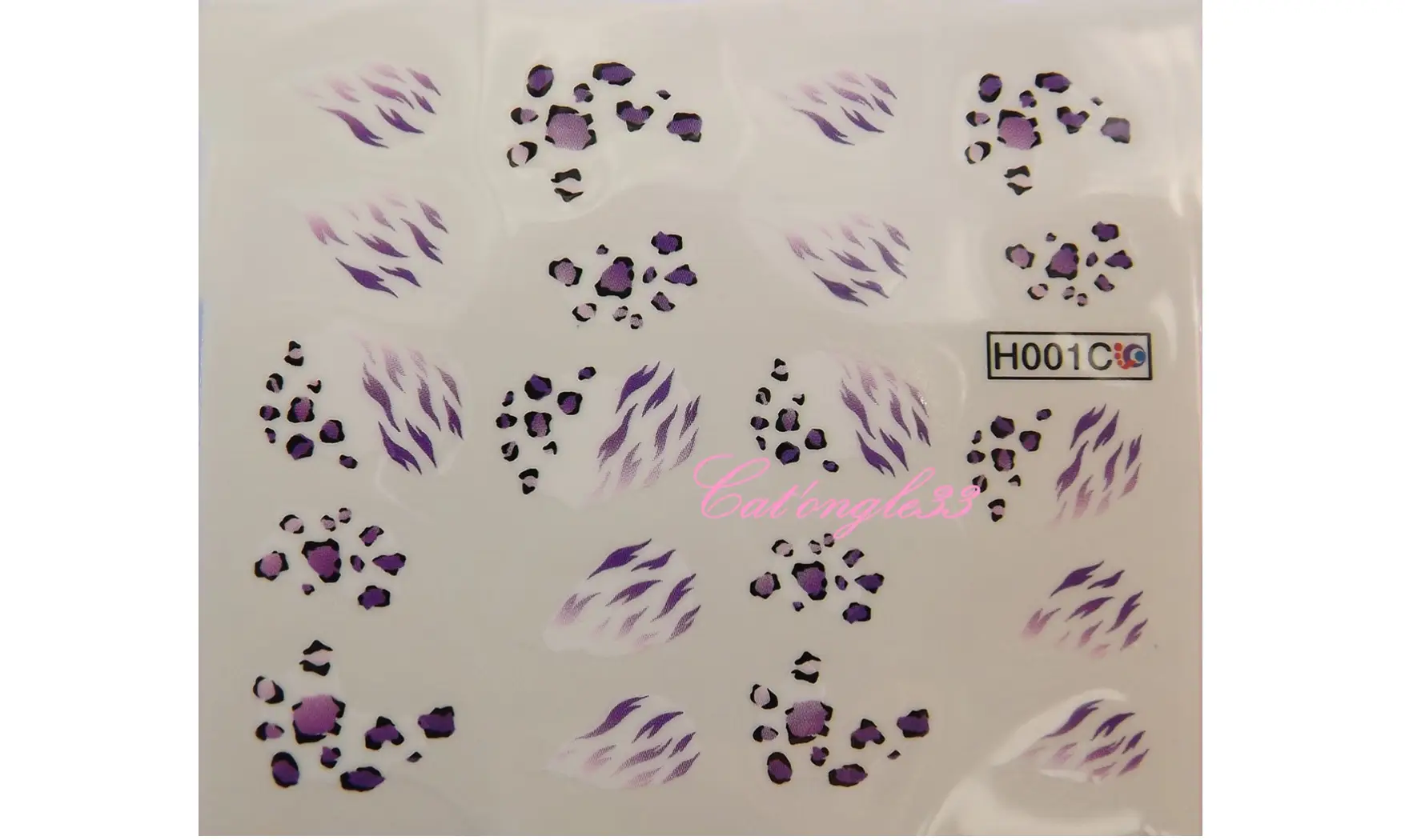 Water décal tache rayure violette H001C