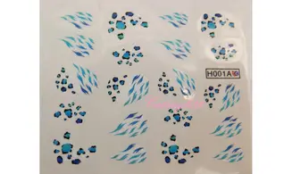 Water décal tache rayure bleu H001A