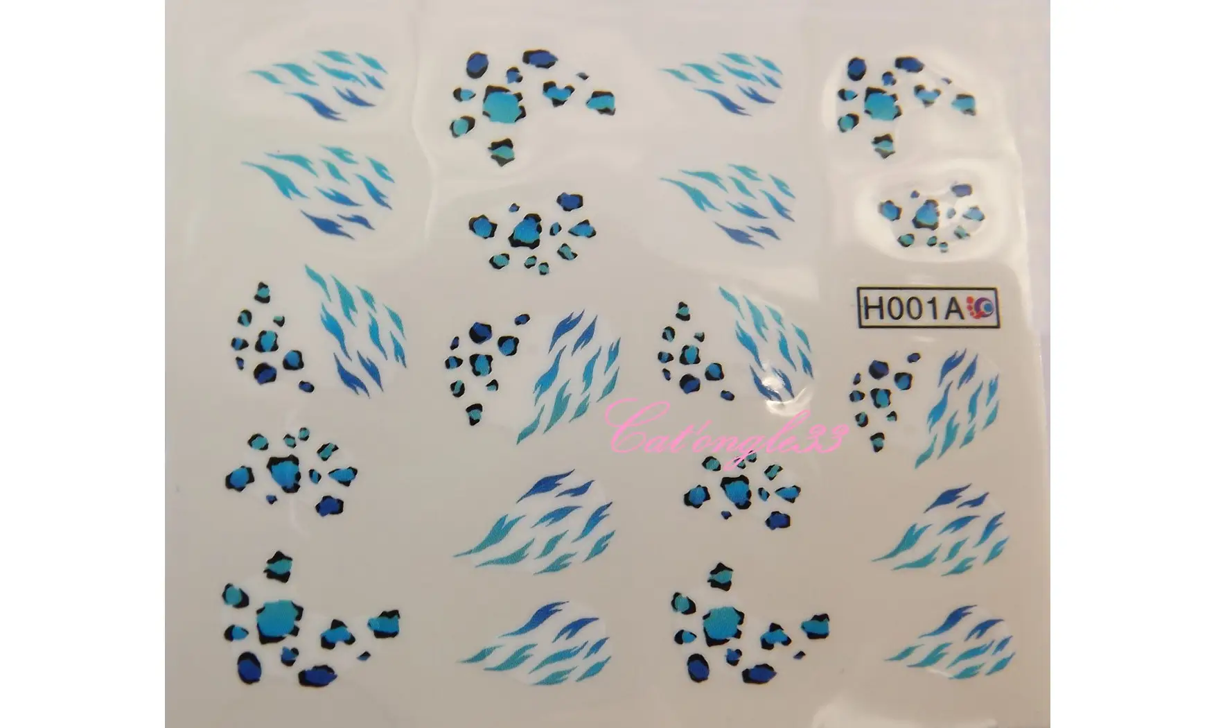 Water décal tache rayure bleu H001A